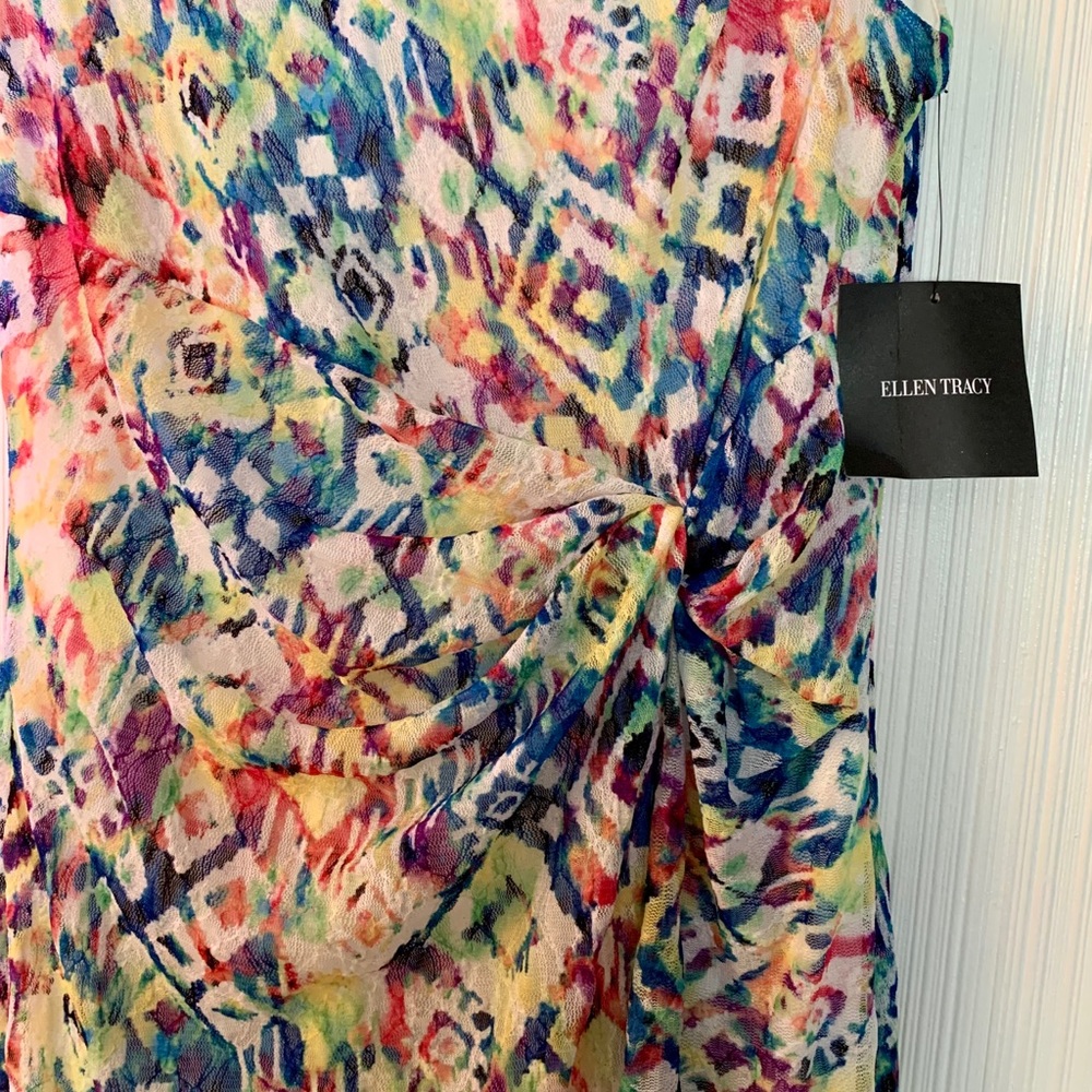 White Multicolored Ellen Tracy Dress